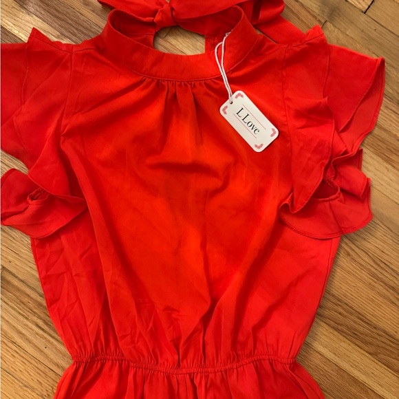 Ruffle Sleeve Jump Suit Size Small NWT - Picture 5 of 6